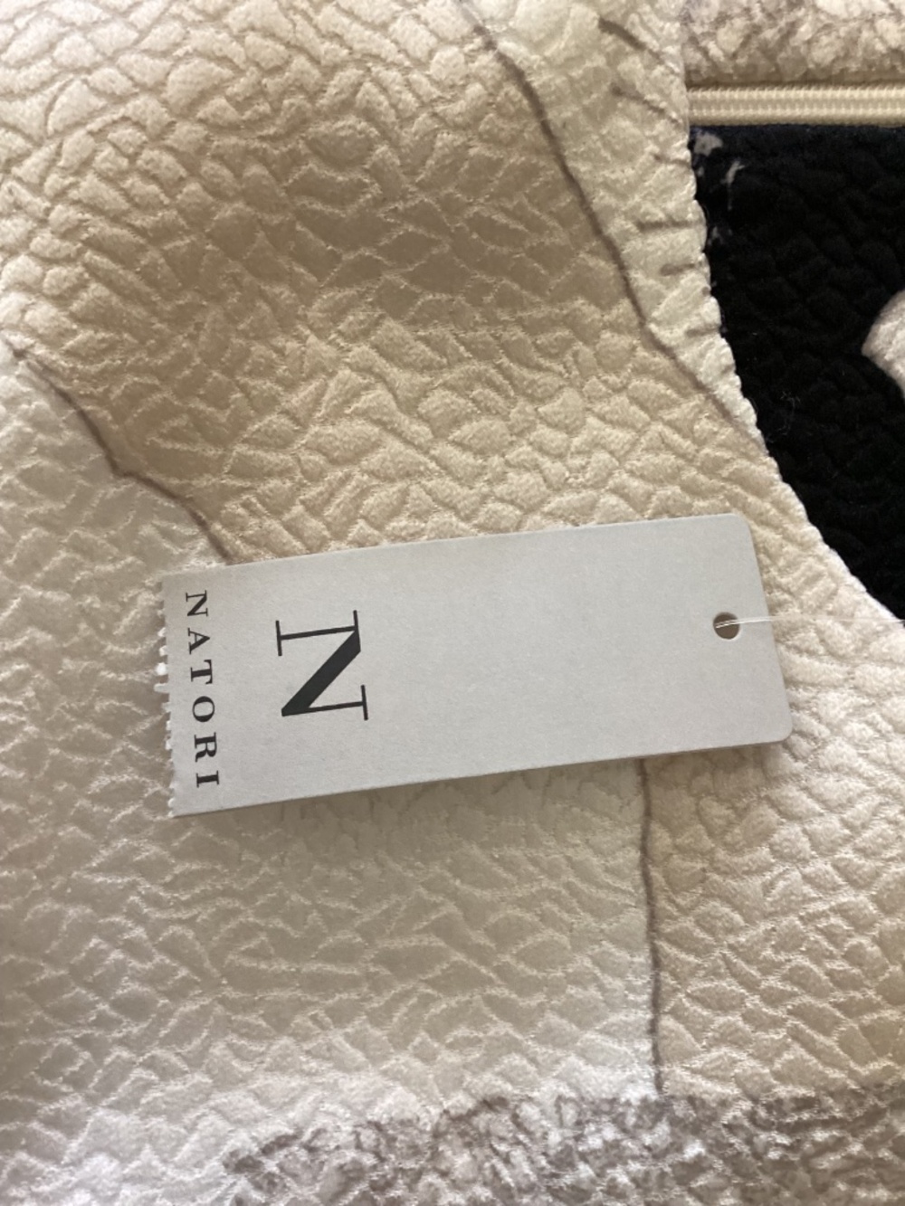 NATORI JACQUARD CREAM BLACK TAN SLEEVELESS MIDI DRESS SIZE 4 - Picture 9 of 13